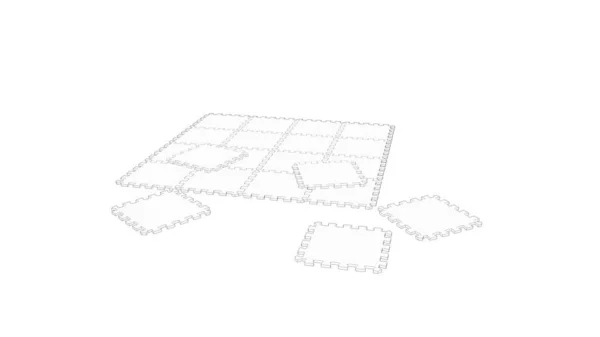 白色背景隔离的橡胶瓷砖地板的3D渲染 — 图库照片