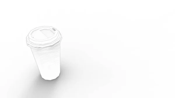 Rendu 3d d'une tasse de café isolé en fond blanc — Photo