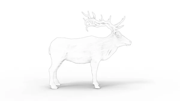 3D-рендеринг самца оленя на белом фоне — стоковое фото