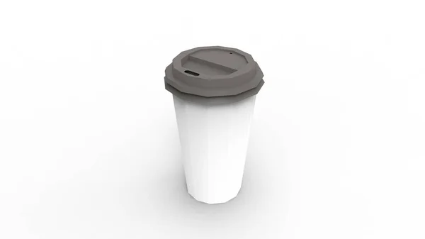 3D-Darstellung einer Kaffeetasse isoliert auf weißem Hintergrund — Stockfoto