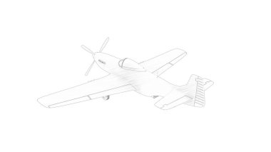 2. Dünya Savaşı savaş uçağının 3 boyutlu çizimi