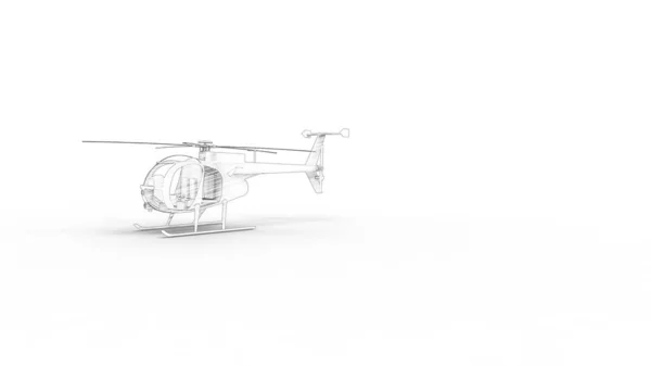 Rendering 3d di un piccolo elicottero isolato su sfondo bianco — Foto Stock