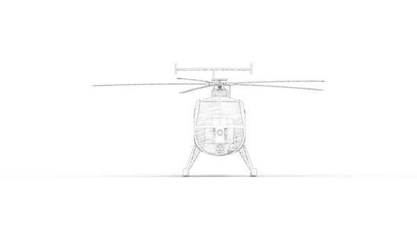 Rendering 3d di un piccolo elicottero isolato su sfondo bianco — Foto Stock
