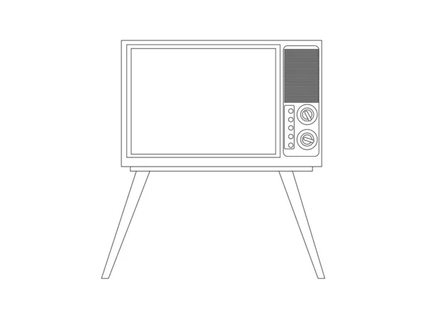 Vektor illusztráció egy régi tv elszigetelt fehér háttér — Stock Vector