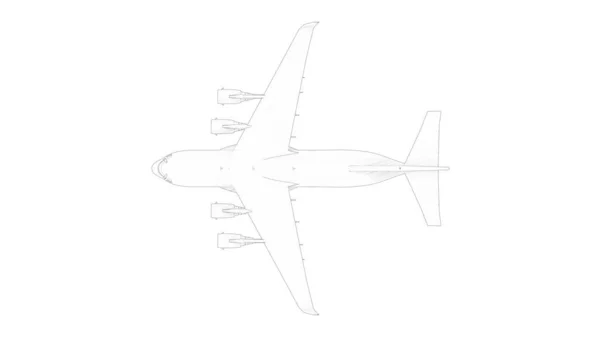 3d rendering of a millatary cargo plane isolated in white background — Stock Photo, Image