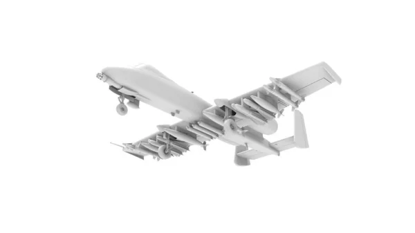 3D-Darstellung eines Kampfflugzeugs isoliert auf weißem Hintergrund — Stockfoto