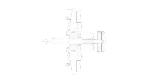3d візуалізація літака бойового винищувача ізольованого на білому тлі — стокове фото