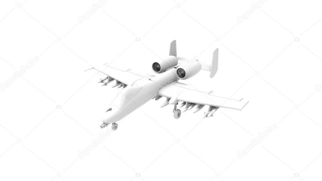 3d rendering of a combat fighter airplane isolalted in white background