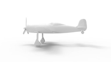 Dünya Savaşı 'nın 3 boyutlu görüntüsü. 2 savaş uçağı beyaz arka planda izole.