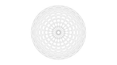 Beyaz arkaplanda izole edilmiş karmaşık şekilli bir kürenin 3d görüntülemesi