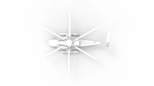 3D візуалізація великого бойового вертольота ізольованого на білому тлі — стокове фото