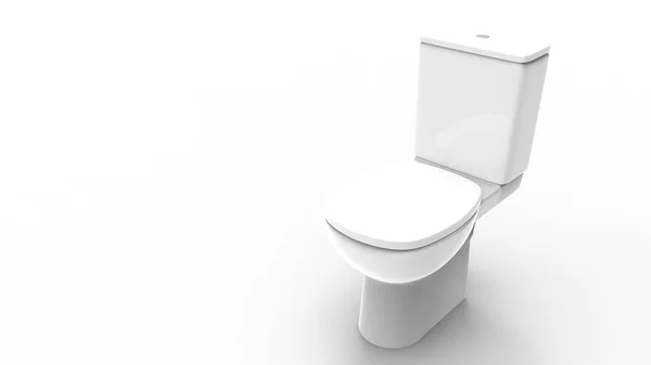 白い背景に隔離されたトイレの3Dレンダリング — ストック写真