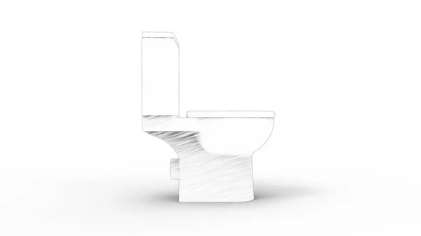 3d rendering van een toilet geïsoleerd in witte achtergrond — Stockfoto