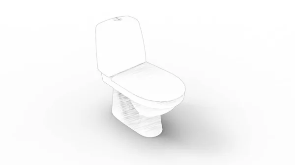 3d απόδοση μιας τουαλέτας απομονωμένης σε λευκό φόντο — Φωτογραφία Αρχείου
