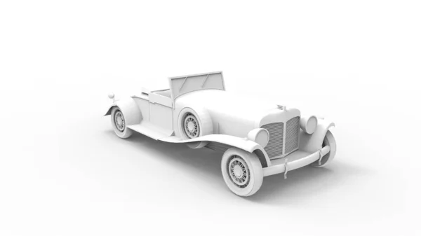 3d rendering of a vintage roadster car isolated in white background — 스톡 사진