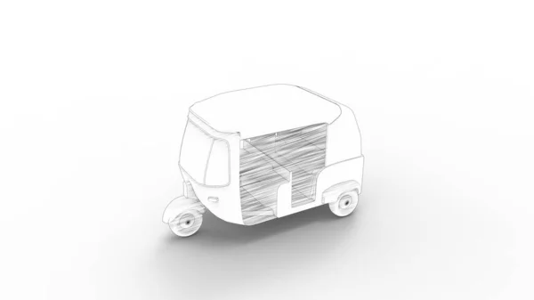 3d renderelés egy Tuktuk elszigetelt fehér stúdió háttér — Stock Fotó