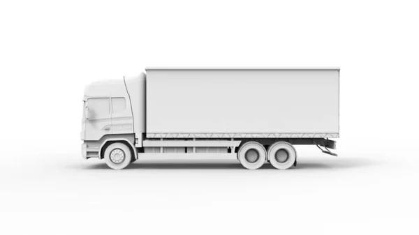 3d representación de un camión de carga aislado en fondo de estudio blanco — Foto de Stock