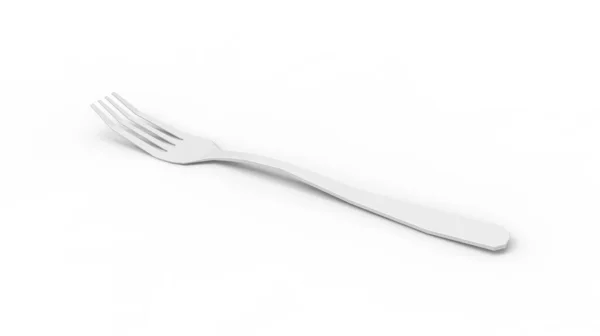 3D rendering of a fork cutlery tool eating eat food isolated on white — Stock Photo, Image