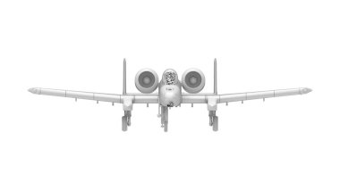Üç boyutlu bir yaban domuzu savaş uçağı bombardıman uçağı görüntüsü izole edildi.