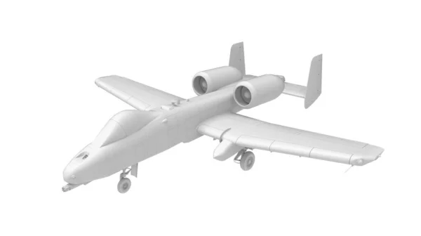 3D απόδοση ενός πολεμικού βομβαρδιστικού σκάφους Warthog αεροπλάνο απομονωμένο — Φωτογραφία Αρχείου