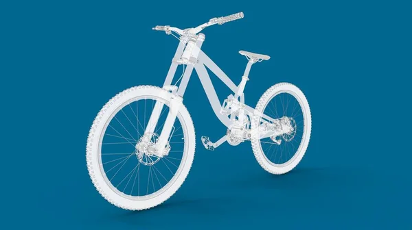 3D απόδοση ποδηλάτου βουνού ποδήλατο κατηφορικό τροχό ποδήλατο σταυρό — Φωτογραφία Αρχείου