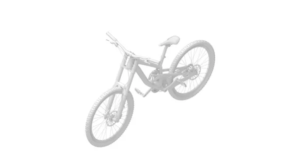 マウンテンバイクの3Dレンダリング下り坂ホイールサイクリングクロス — ストック写真