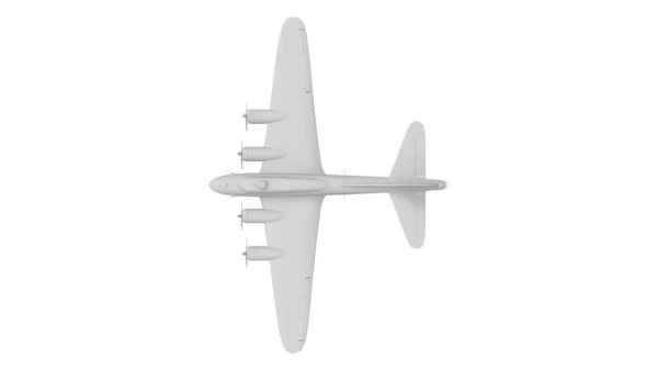 3D rednering of a world war two bomber plane white model — Stock Photo, Image