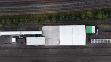 Hollanda, Veendam 'daki hiperdöngü test tesisi. Ulaşım sektörünün geleceği. Hava görünümü.