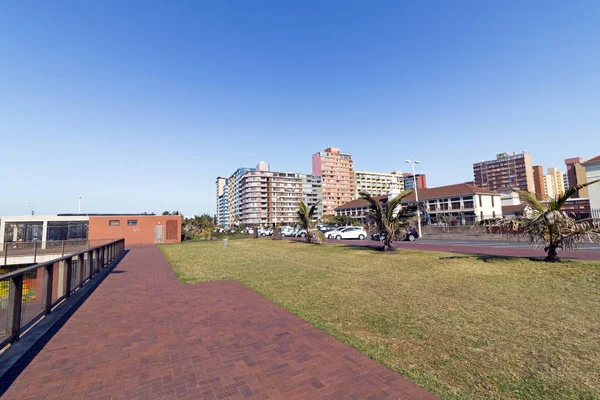 Paved Brick Pathway Leading Buildings Durban Beach Front — Stock Photo, Image