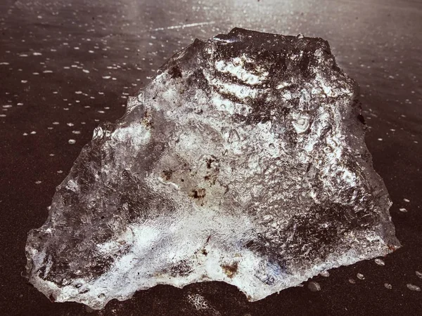 空と湖の明確な氷 凍結泡傷 Ancd Crystally クリーン ピース — ストック写真