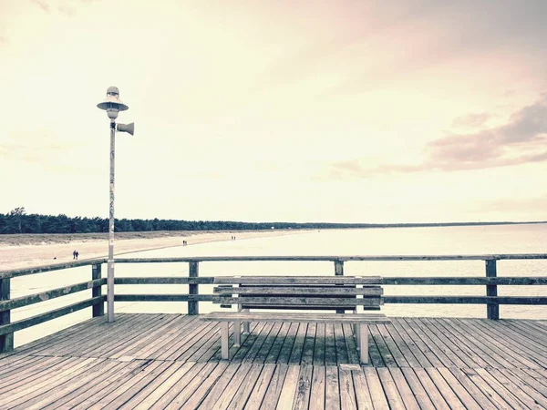 Staden Trä Havet Piren För Turist Mot Misyt Himmel Resor — Stockfoto