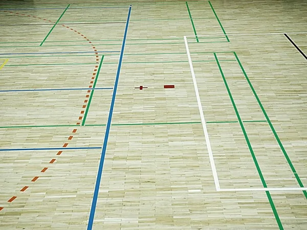 Ovanifrån Domstolen Gymhall Inomhus Modern Samtida Office Stadium Med Basketplan — Stockfoto