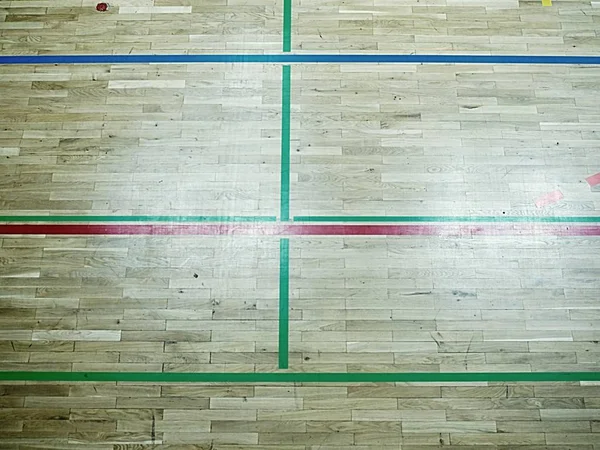 Court Floor Line Wood Texture Background Floor Several Lines Painted — Stock Photo, Image