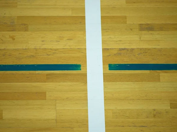 Vintage Wooden Floor White Lines Photo Top View Drone — Stock Photo, Image