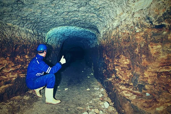 Entrada Los Pasajes Subterráneos Construidos Para Defensa Túnel Arenisca Seca — Foto de Stock