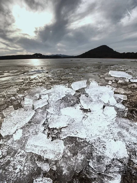 Glaciar Desaparecido Mudanças Climáticas Glaciares Fusão Representam Uma Ameaça Para — Fotografia de Stock