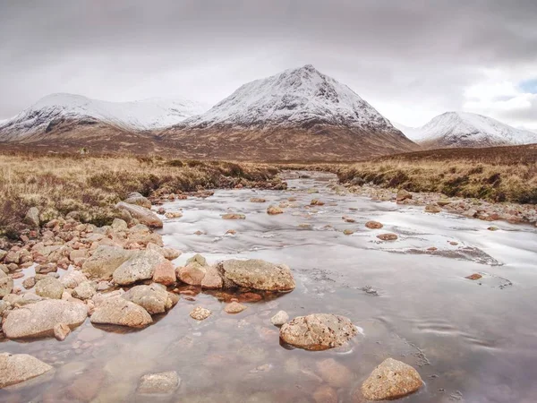 Buachaille Etive Mor Langs Rivier Coupall Buurt Van Glencoe Schotse — Stockfoto