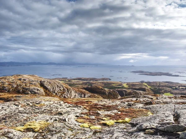 Baie Avec Village Pêcheurs Vue Sur Paysage Marin Depuis Montagne — Photo