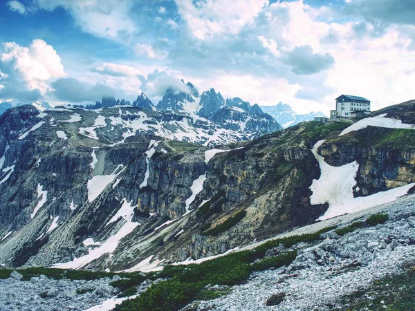 Dolomites Talya Mayıs 2018 Refugio Auronzo Alpine Hut 2333M Dolomites — Stok fotoğraf