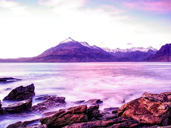Rocas Cerca Elgol Loch Scavaig Isla Skye Escocia Colores Cálidos — Foto de Stock