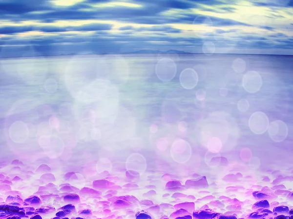 Romantic Atmosphere Sea Peaceful Morning Sea Level Stones Peaceful Sea — Stock Photo, Image