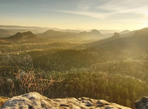 Hermoso Paisaje Otoñal Después Del Amanecer Fondo Natural Otoño Estacional — Foto de Stock