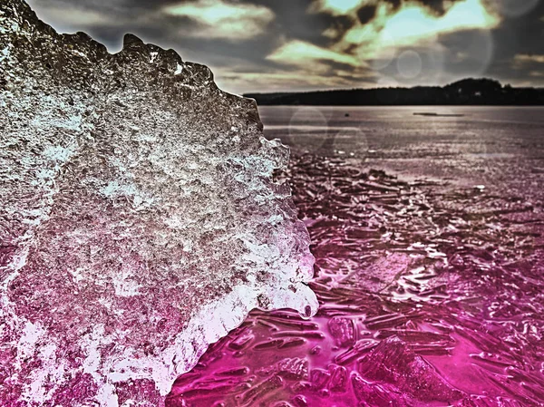 Erime Buzullar Yanma Nehir Seviyesi Yükseliyor Tehlikeli Insan Eylemleri Sonucu — Stok fotoğraf
