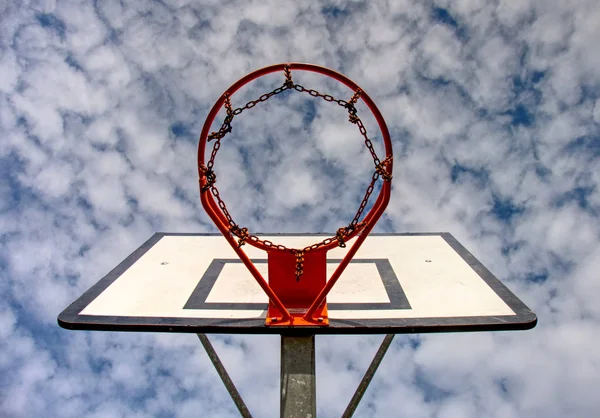 Kosár Játszani Kosárlabda Külső Alulnézet — Stock Fotó