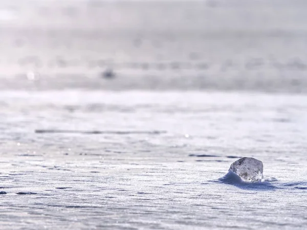 Лед Полярном Солнечном Отражении Замерзшая Ледяная Поверхность Холодную Зиму — стоковое фото