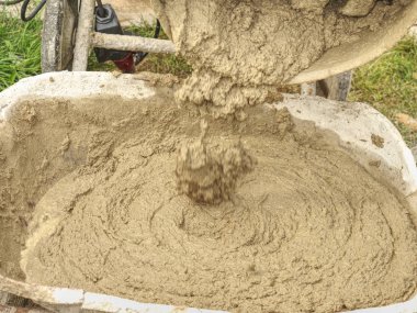 Beton Mikser ayrıntı. Beton karıştırıcı inşaat sahasında yapma