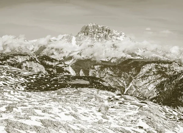 Pemandangan Panorama Dari Puncak Dolomites Alpine Daerah Tirol Selatan Indah — Stok Foto