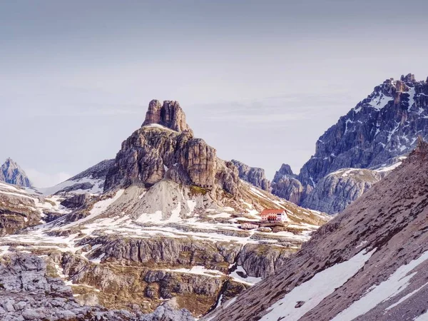 Panoramautsikt Över Dolomiterna Alpina Toppar Sydtyrolen Vackra Naturen Italien — Stockfoto