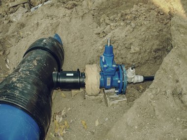 300mm ana Hdpe boru azaltma valf ile içilebilir su ile müstakil ev kanala. Su boru hattı City tamir.