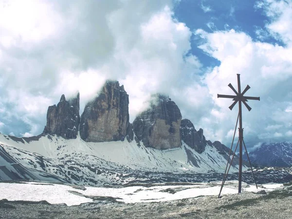 Small White Chapel May 2018 Tre Cime National Park Dolomites — Stock Photo, Image